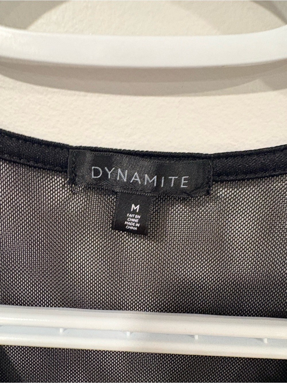 Dynamite Black Mesh V-Neck Bodysuit Size Medium - Picture 5 of 10
